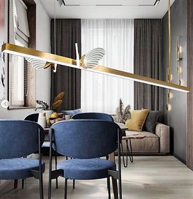 Люстра світлодіодна підвісна LED світильник для квартири на стелю лед 26513 Золото 10-200х15х100 см.