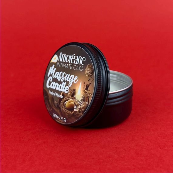 Масажна свічка Amoreane Massage Candle Praline Rocher, праліне, 30 мл | Зображення 3