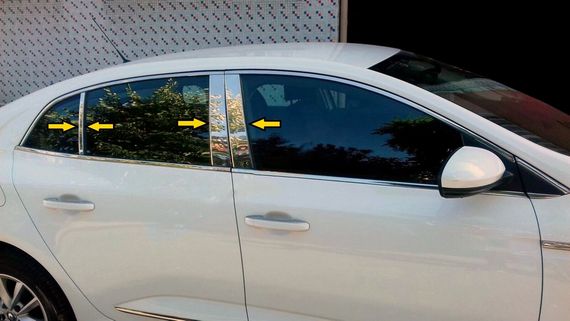 Молдинг дверных стоек (Sedan, нерж) для Renault Megane IV 2016-2024 гг