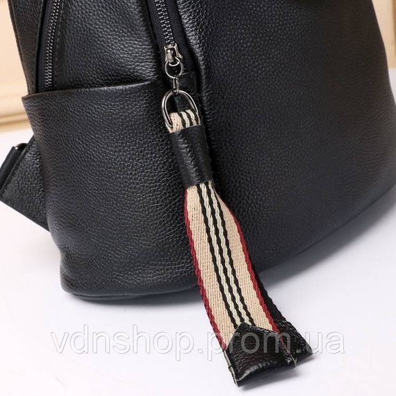 Шкіряний жіночий рюкзак міський 30х24х13, матова сумка на плечі, чорна | Зображення 5