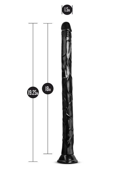 Фалоімітатор JET BLACK MAMBA 48 см Чорний | Зображення 1