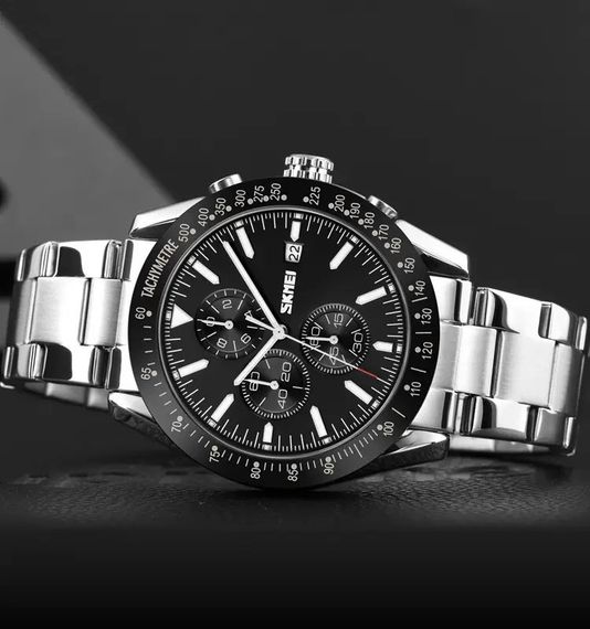 Годинник наручний чоловічий SKMEI 9253SIBK, годинник чоловічий класика, годинник підлітковий, крутий чоловічий годинник | Зображення 3