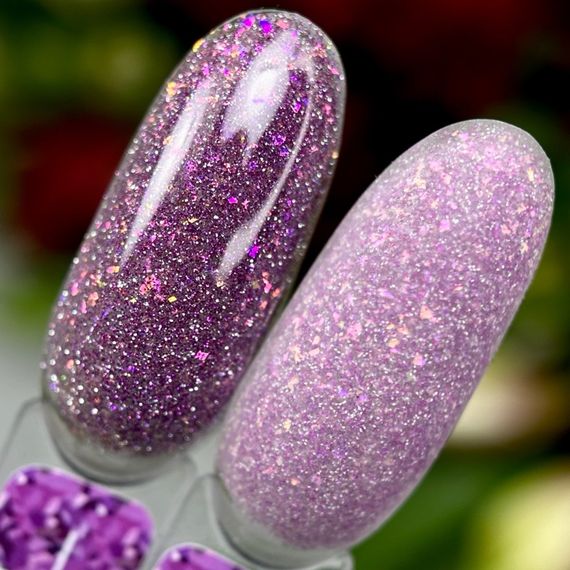 Светоотражающая база Crooz Crystal Base №03 (розово-фиолетовая с блеском) 8мл