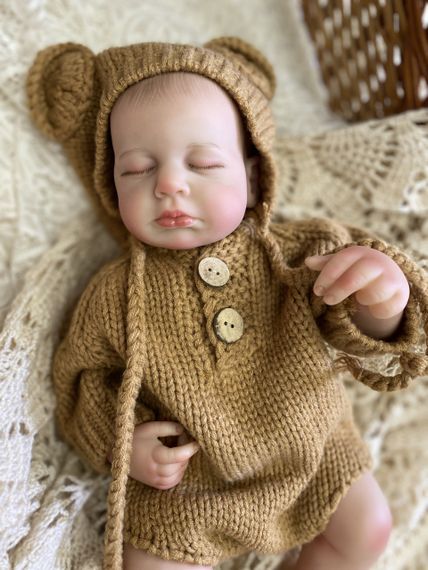 Силіконова Колекційна Лялька Реборн Reborn Дівчинка Тедді Повністю Анатомічна (Вінілова Лялька) Висота 50 см | Зображення 6