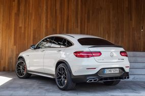 Задній дифузор з насадками Silver (Дизайн AMG63 ) для Mercedes GLC coupe C253 2016-2023 рр