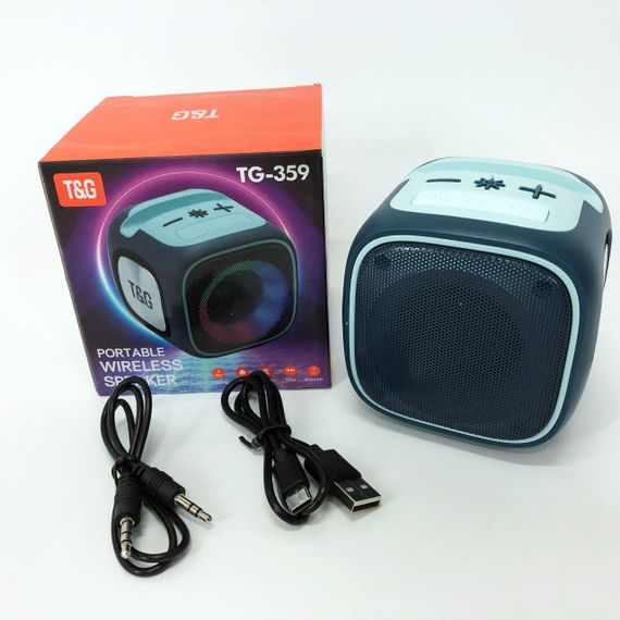 Портативна Bluetooth колонка TG359 7W з підсвічуванням RGB, акумуляторна колонка для музики. Колір: синій | Зображення 9