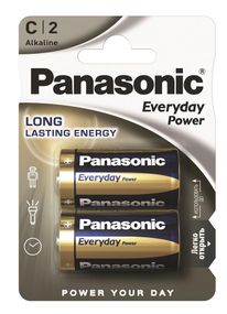 Батарейка Panasonic EVERYDAY POWER щелочная C(LR14) блистер, 2 шт. (LR14REE/2BR)