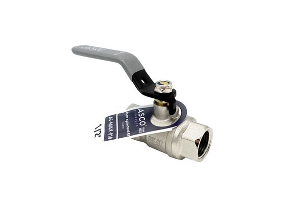 Кран кульовий Nickel MAX PN40 1/2" ВВ сіра ручка ASCO 1/20 | Зображення 1