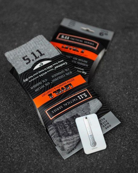 Термо шкарпетки 5.11 level 2 grey ВТ7046 | Зображення 1