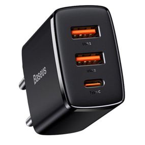 СЗУ Baseus Compact Quick Charger 30W QC+PD (2USB-A/1C) (CCXJ-E) Черный
