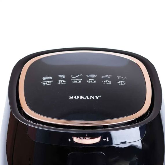 Аерогриль-фрітюрниця Sokany на 6.5 літрів 1300 Вт чорна SK8027 | Зображення 3