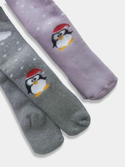 Колготки махрові дитячі бавовняні Twinsocks 74-80,86-92 сірі | Зображення 1