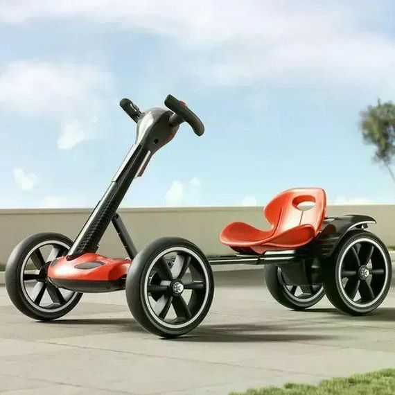 Дитячий складаний електромобіль Go-Kart з акумулятором та пультом електрокар Червоний | Зображення 7