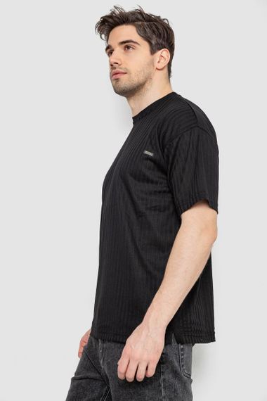 Футболка мужская однотонная, цвет черный, 247R3130 | Зображення 2