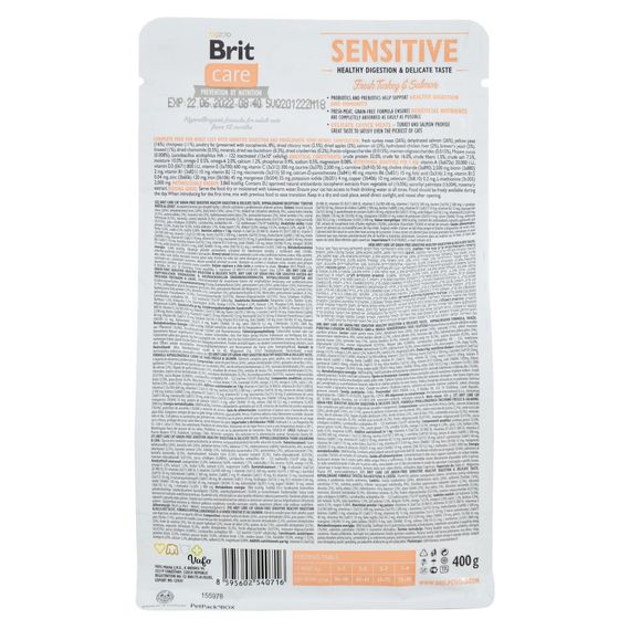 Корм сухий Brit Care Cat Grain Free Sensitive HDigestion Delicate Taste для котів з чутливим травленням індичка та лосось 40 | Зображення 2