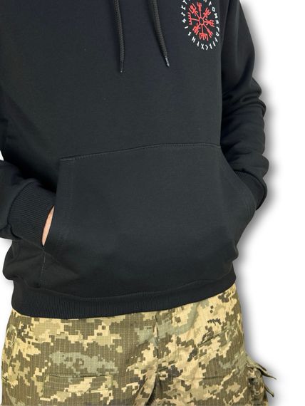 Чорна ХУДІ з принтом AGYSHJALM Розмір M | Зображення 3