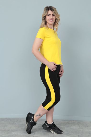 Женский летний костюм с бриджами и футболкой Gf7928 цвет желтый, размер 42/44 | Зображення 2