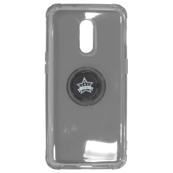 ✮Силиконовая накладка C-KU SM01 для смартфона OnePlus 7 Black магнитный держатель подставка прозрачный чехол | Зображення 2