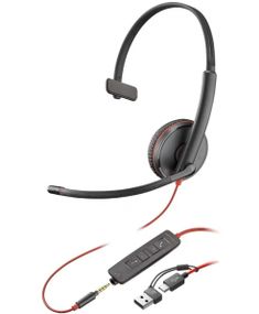 Гарнітура комп&#039;ютерна моно On-ear Poly Blackwire 3215 8X227AA