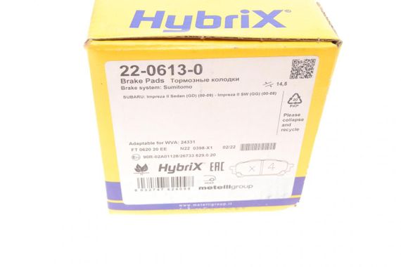 Колодки тормозные задние Subaru Impreza 99-07 22-0613-0 | Зображення 5