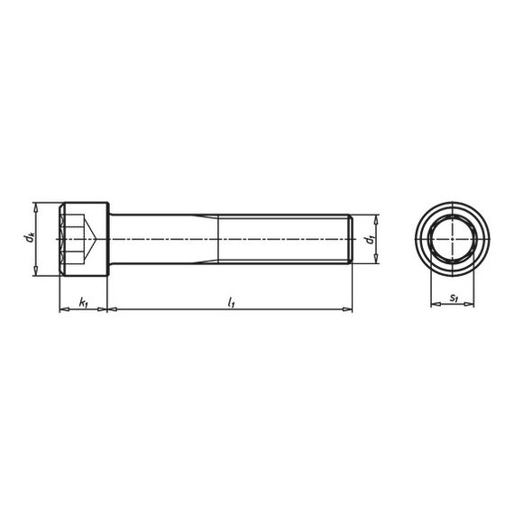 Гвинт з циліндричною головою ISO4762, кл. 8.8 (A2K), M16x80 | Зображення 1