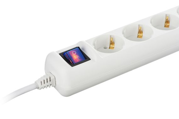 Сетевой фильтр 2Е 5XSchuko с выключателем, 3G*1.0мм, 3м, white (2E-U05ESM3W) | Зображення 3