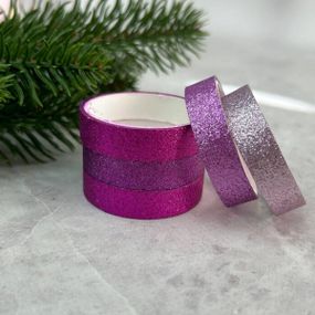 Скотч 1 см декоративный блестящий, 5 шт в упаковке - Микс 4