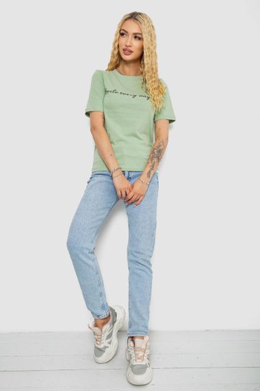 Футболка женская с принтом, цвет оливковый, 241R130 | Зображення 1