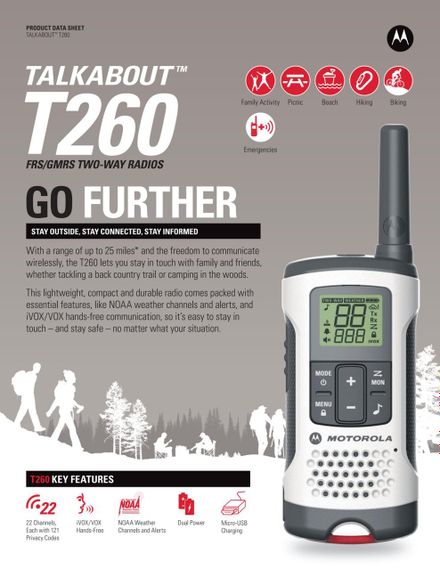 Водонепроникні перезаряджувані портативні радіостанції Motorola T200 T200TP | Зображення 1
