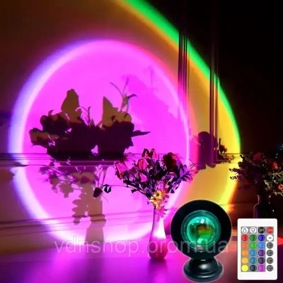 Світлодіодний світильник проекційний 16 режимів свічення HA-119 USB Світильник з ефектом заходу сонця | Зображення 1