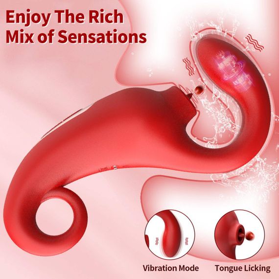 Вібратор - Merfi, 10 Vibration Functions, 10 Frequency Tongue Licking USB Sex Aura | Зображення 7