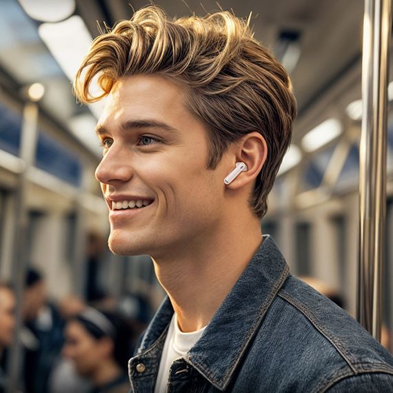 Бездротові TWS навушники BOROFONE FQ7 Treasure ANC+ENC White | Зображення 4