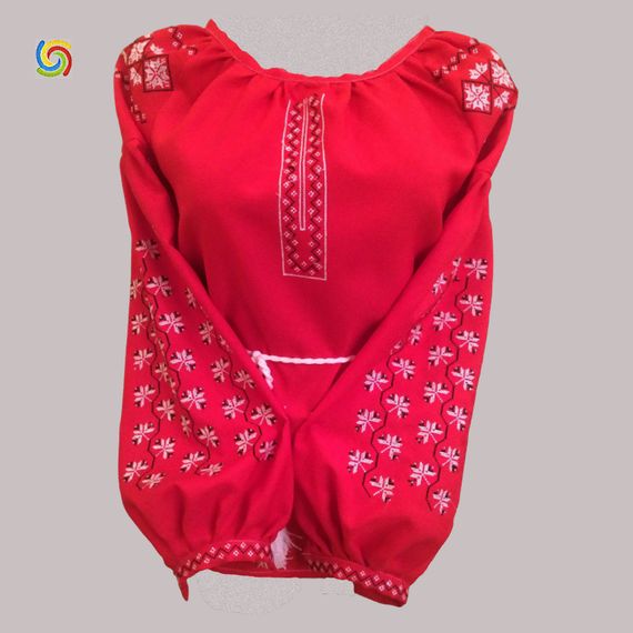 Рубашка Украинская вышиванка 10564 цвет красный размер M