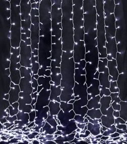 Новорічні гірлянди. Гірлянда водоспад 320-400L 3x3м (10х32 Ламп) Біла (7150)