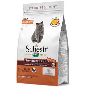 Корм Schesir Cat Sterilized & Light сухой монопротеиновый для кастрированных котов или котов склонных к полноте 0.4 кг