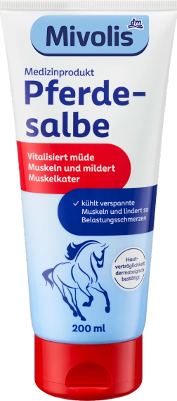 Кінська мазь "Mivolis" для зняття болю у м'язах від перенапруження, 200 мл., Німеччина