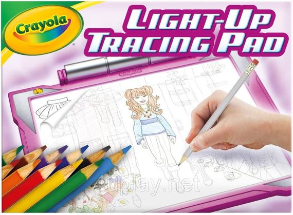 Доска с подсветкой Крайола Оригинал Crayola Light Up Tracing Pad Pink для рисования и копирования розовая