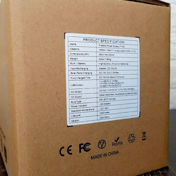 Портативна зарядна станція 155вт/ч ,100-150W, 42000 мAч SW-00001434 | Зображення 8