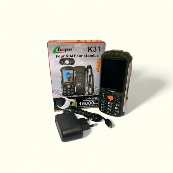 Кнопочный мобильный телефон на 4 сим карты AIEK Hope K31 Green | Зображення 6