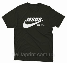 Футболка з християнським принтом Jesus did it, Ісус зробив це. FH-1