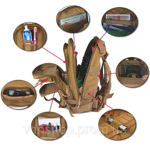 Военный тактический рюкзак туристический, Рюкзак военный боевой Тактический вещевой ВСУ IF-42 | Зображення 8