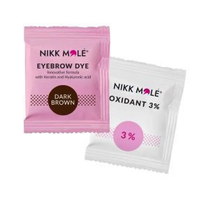 Фарба для брів та вій Nikk Mole Dark-Brown у саше, 5 мл