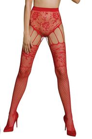 Колготки-бодистокинг Passion ECO S004 Красные One Size