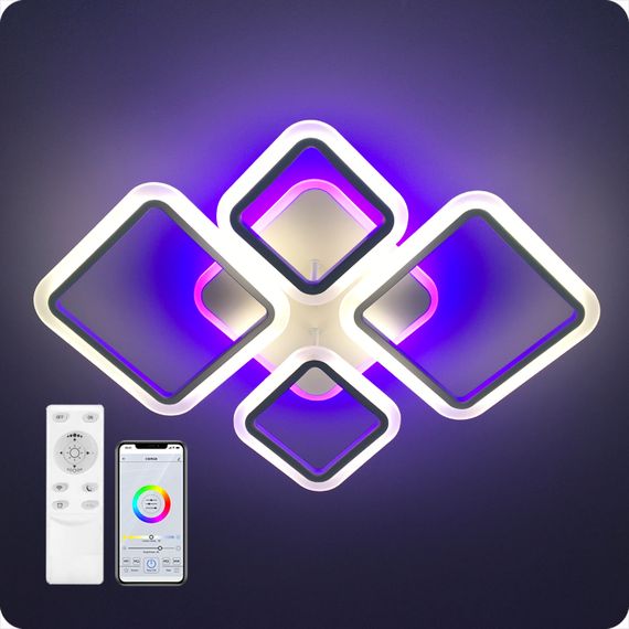 Люстра світлодіодна 517 Xlight RGB з пультом 90Вт Білий (02032) | Зображення 6