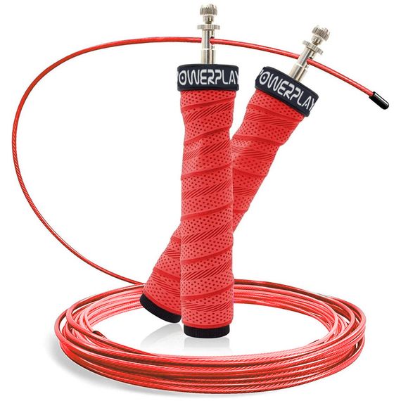 Скакалка скоростная на подшипниках Паверплей 4208 Fitness Jump Rope Красная (3m.)