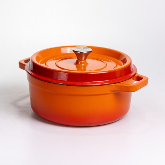Кокотниця чавунна емальована 5,5 л, помаранчевий Yiwu HP-FLG-5 ORANGE | Зображення 5