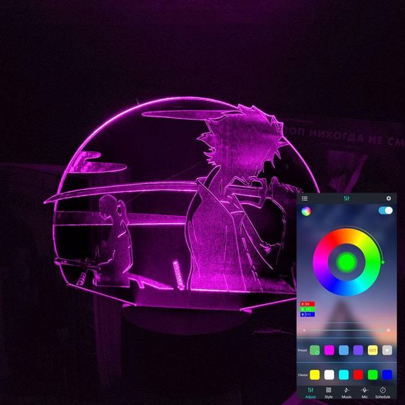 Акриловый светильник-ночник управление с телефона Муген и Дзин tty-n002108