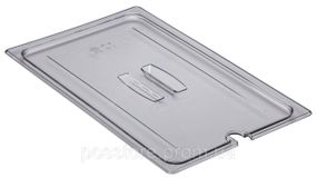 Крышка с ручкой и выемкой под ложку FlipLid из прозрачного поликарбоната для гастроемкости Cambro, GN 1/1 (530х325 мм)