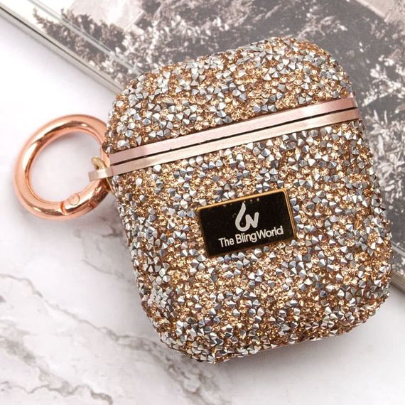 TPU чехол Bling World Rock Diamond для наушников AirPods 1/2 Розовый | Зображення 5