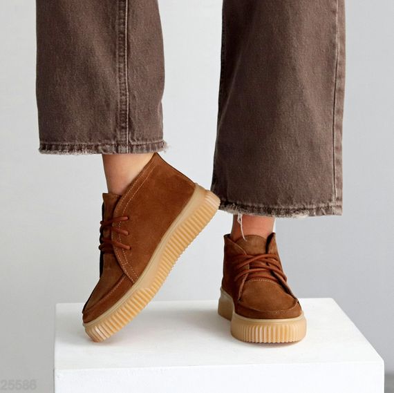 Руді черевики дезерти в стилі casual натуральна замша на потовщеній підошві | Зображення 8